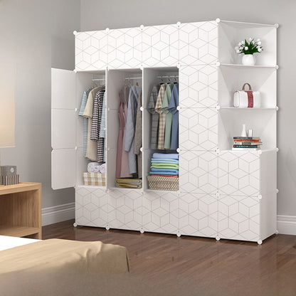 Foldable Wardrobe with Steel Frame and Lockable Doors
