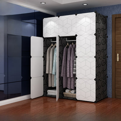 Foldable Wardrobe with Steel Frame and Lockable Doors