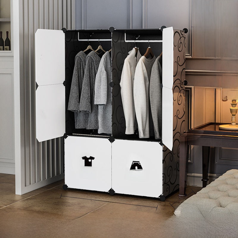 Foldable Wardrobe with Steel Frame and Lockable Doors