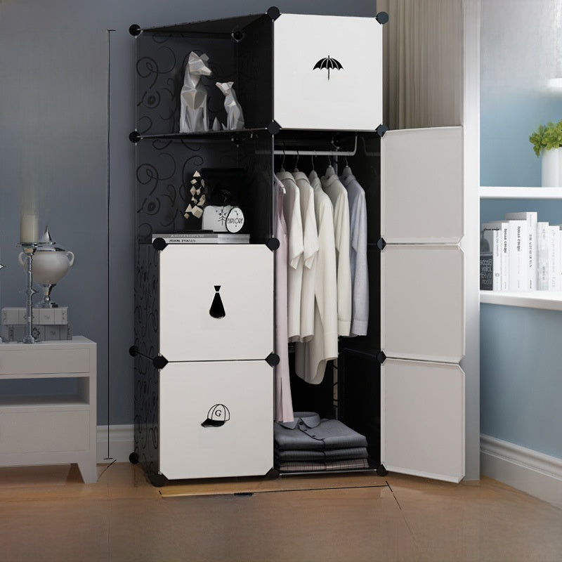 Foldable Wardrobe with Steel Frame and Lockable Doors