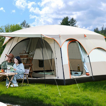 Foldable Waterproof Camping Tent with Two Bedrooms