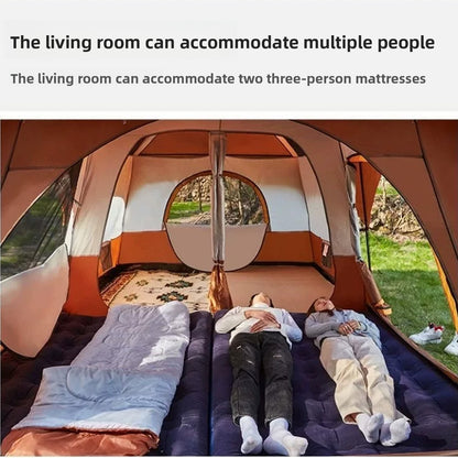 Foldable Waterproof Camping Tent with Two Bedrooms
