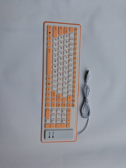 Foldable wired industrial keyboard