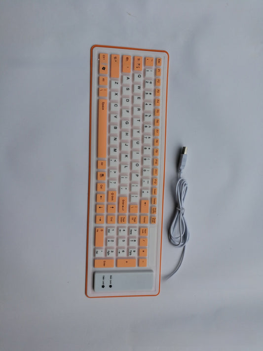 Foldable wired industrial keyboard