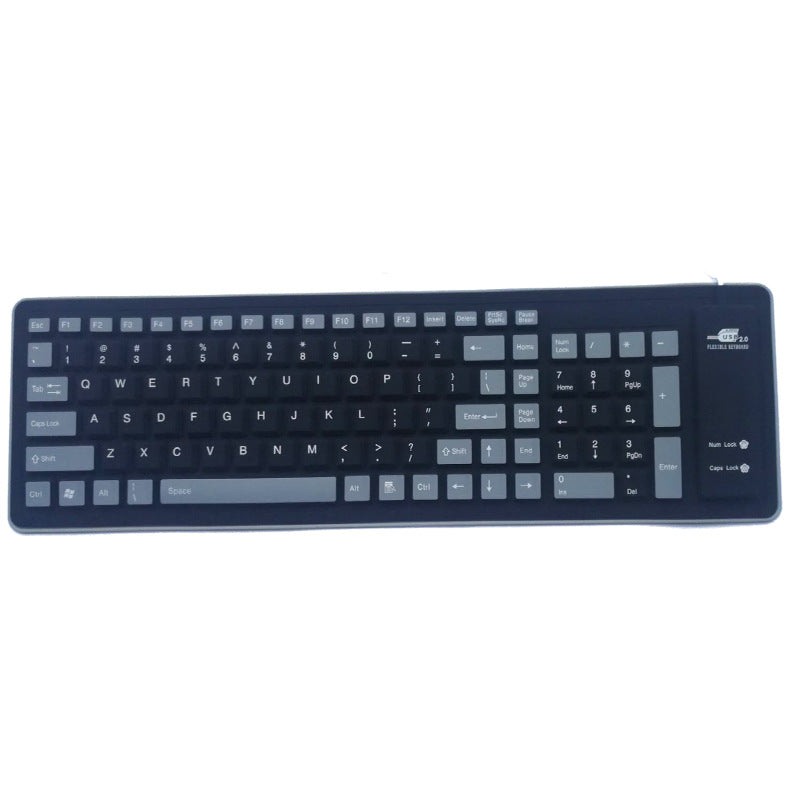 Foldable wired industrial keyboard
