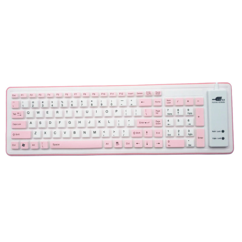 Foldable wired industrial keyboard