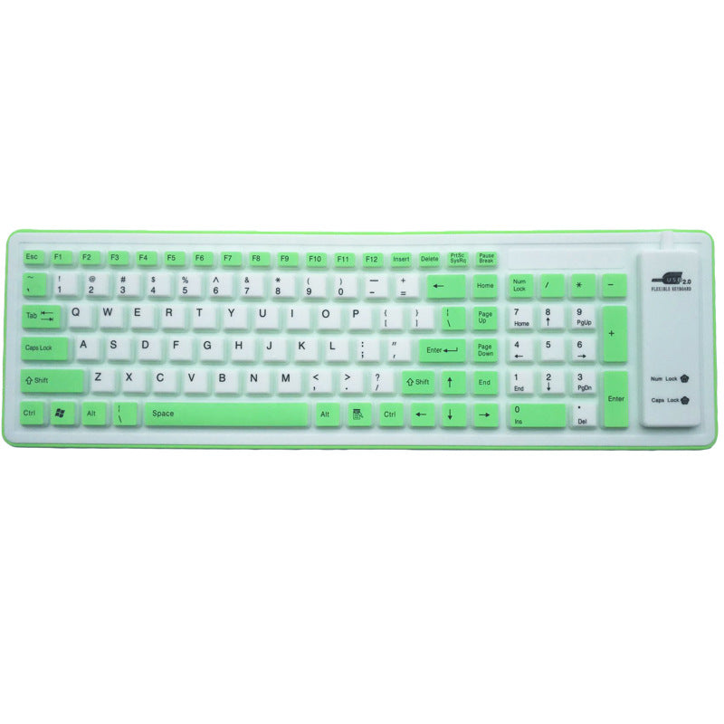 Foldable wired industrial keyboard