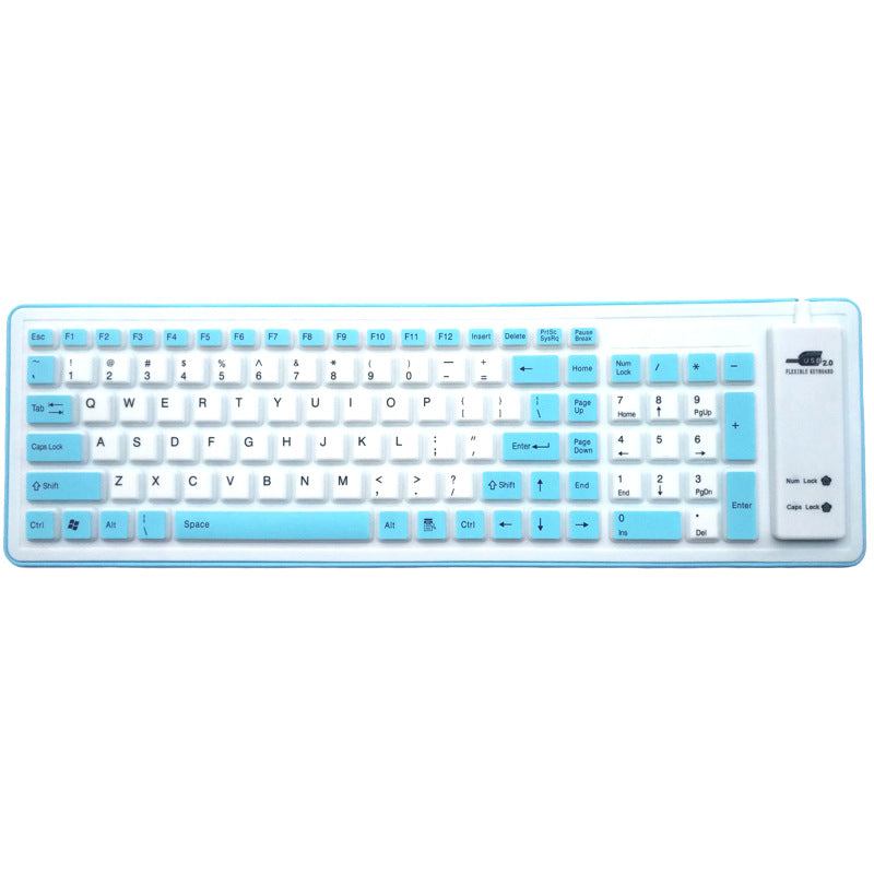 Foldable wired industrial keyboard