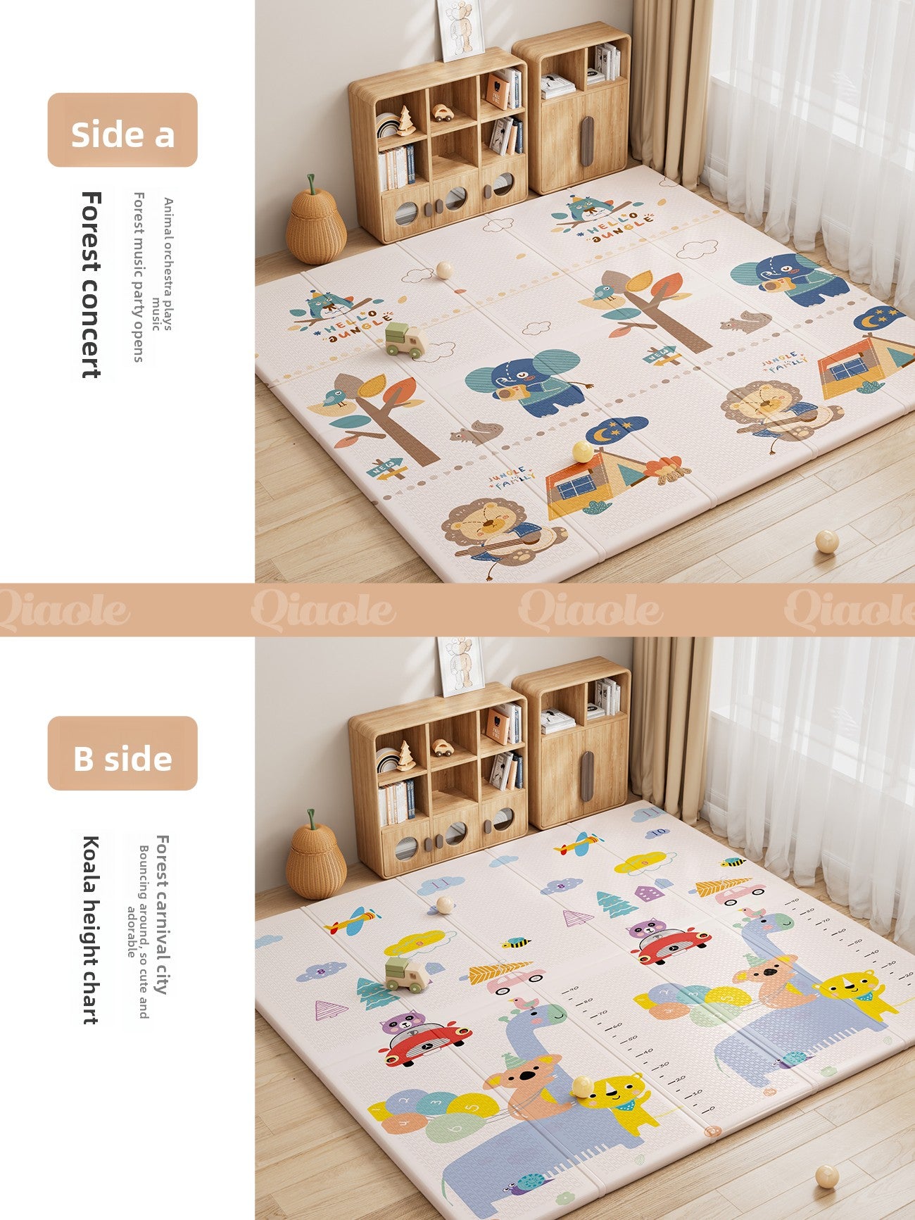 Foldable XPE Baby Crawling Mat with Dual-Sided Designs