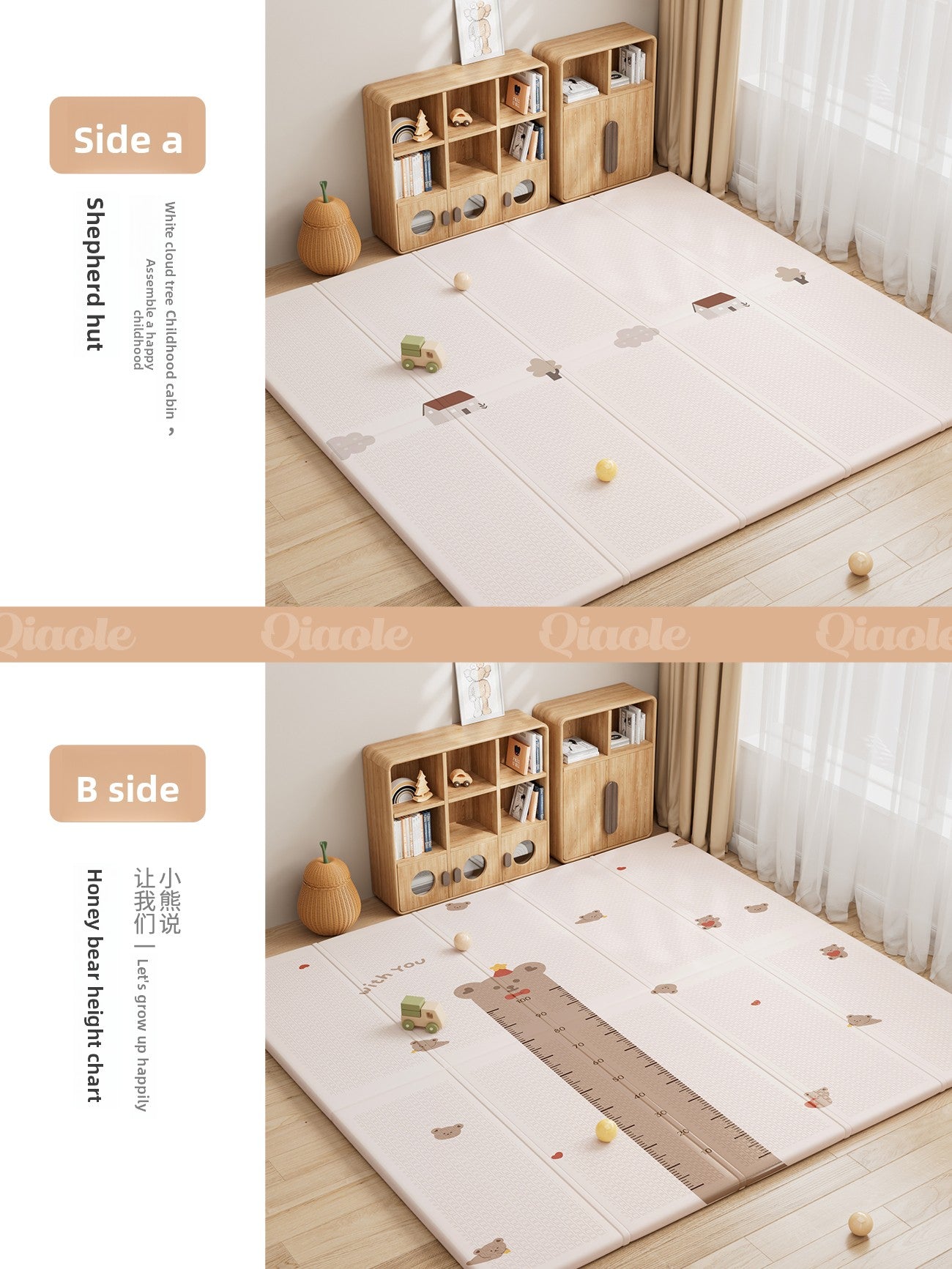 Foldable XPE Baby Crawling Mat with Dual-Sided Designs