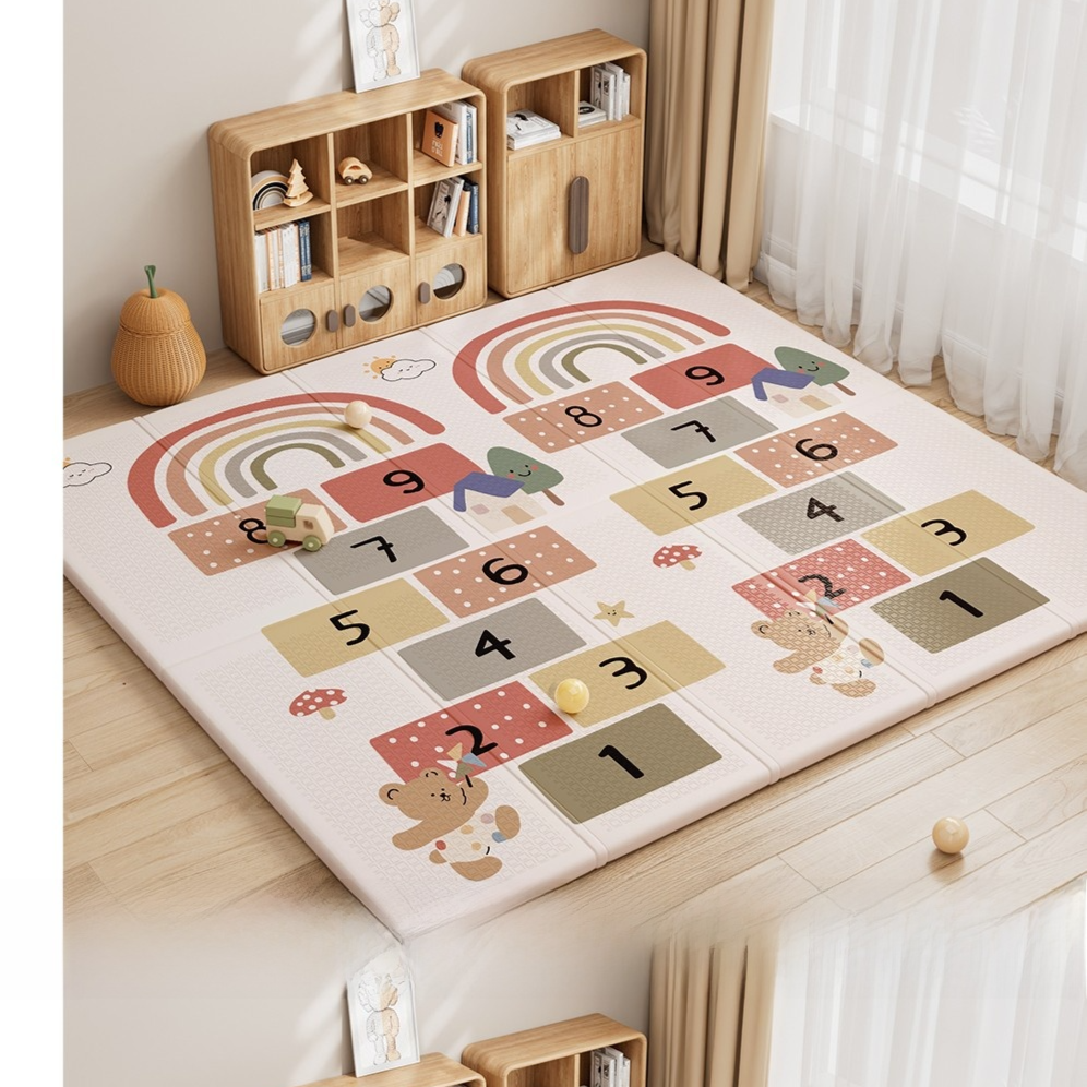 Foldable XPE Baby Crawling Mat with Dual-Sided Designs