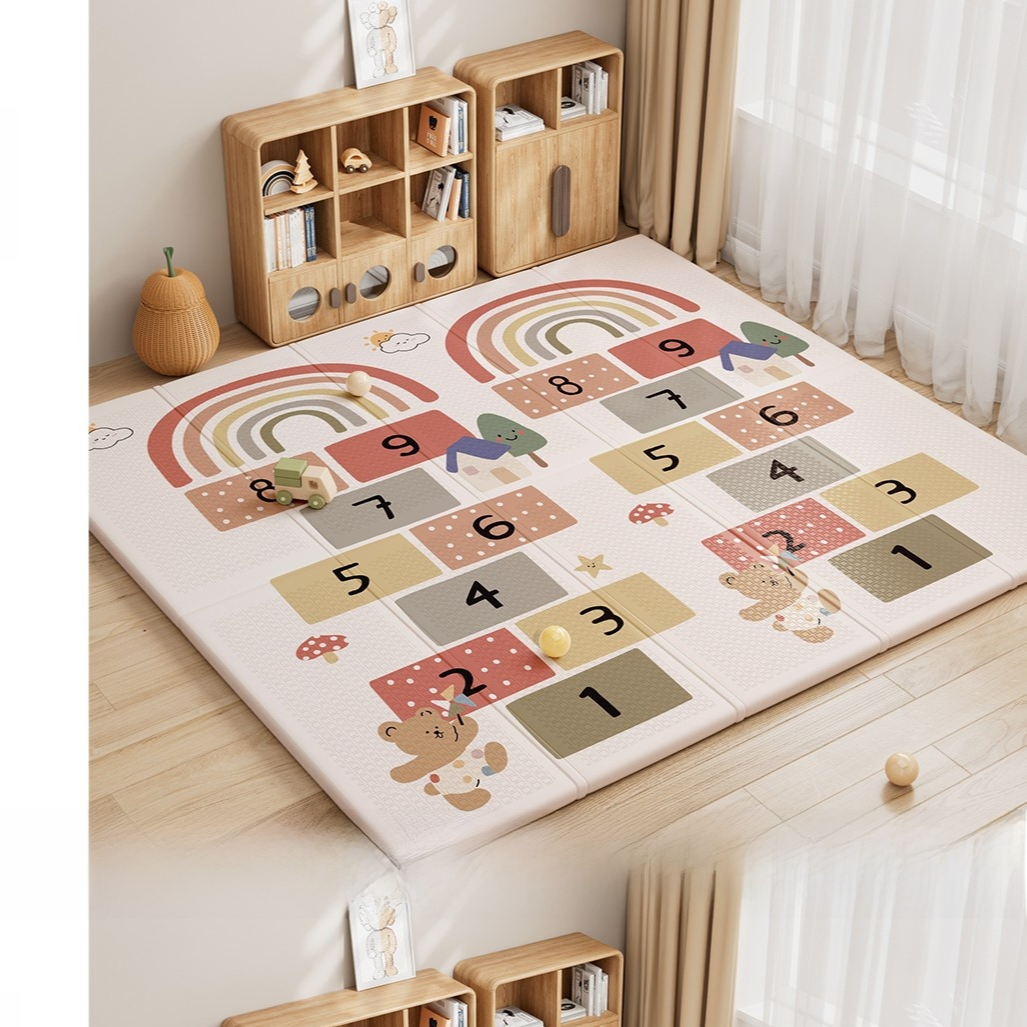 Foldable XPE Baby Crawling Mat with Dual-Sided Designs
