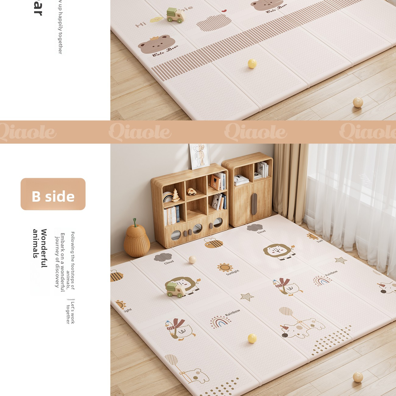 Foldable XPE Baby Crawling Mat with Dual-Sided Designs