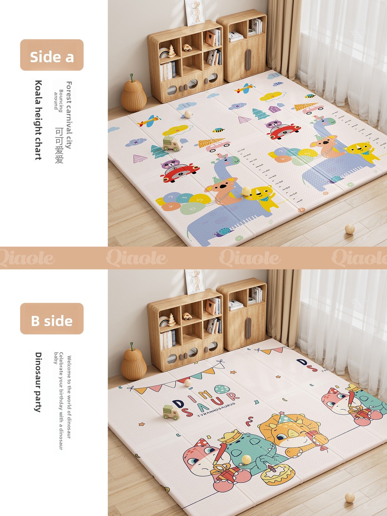 Foldable XPE Baby Crawling Mat with Dual-Sided Designs