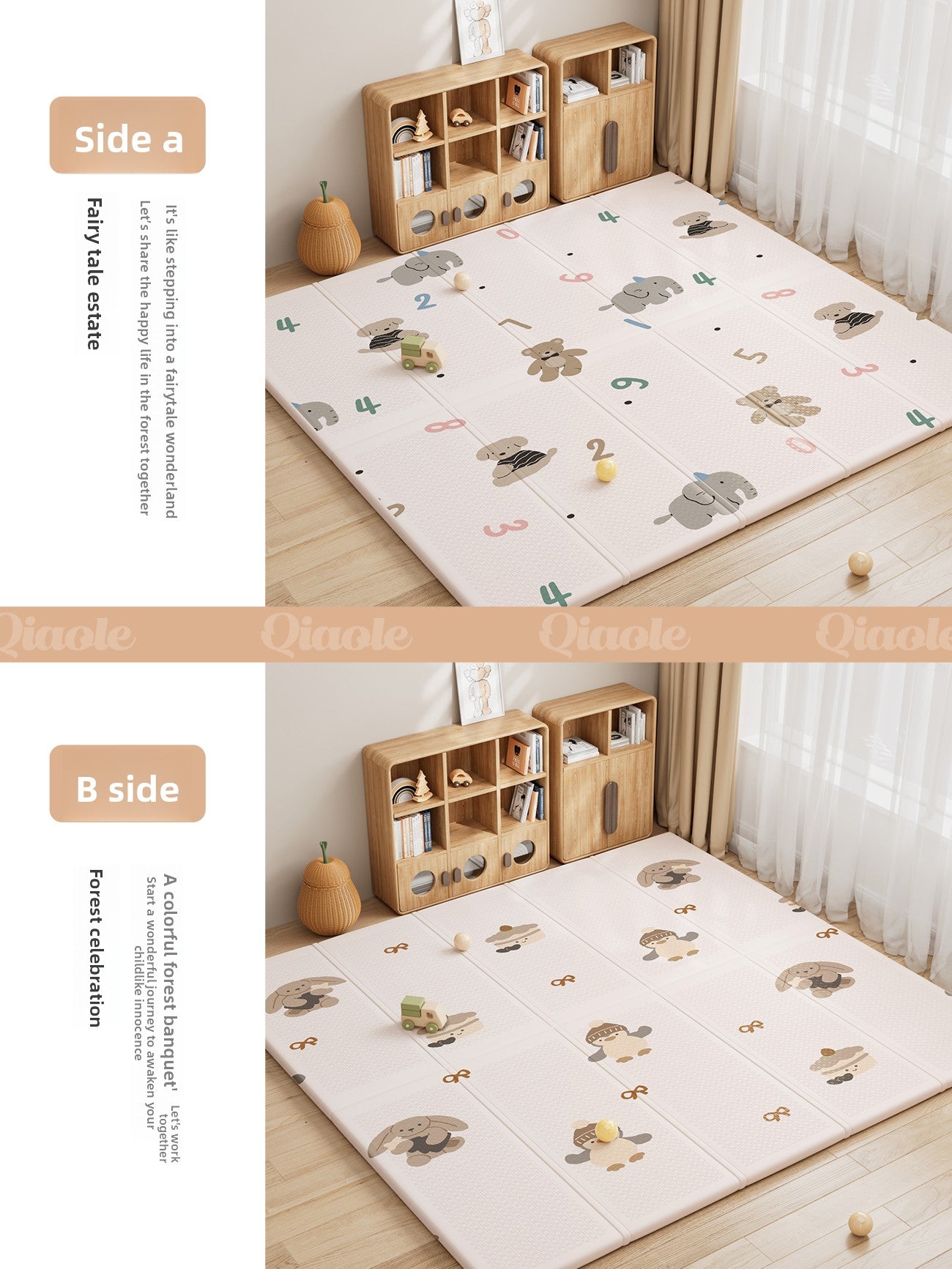 Foldable XPE Baby Crawling Mat with Dual-Sided Patterns