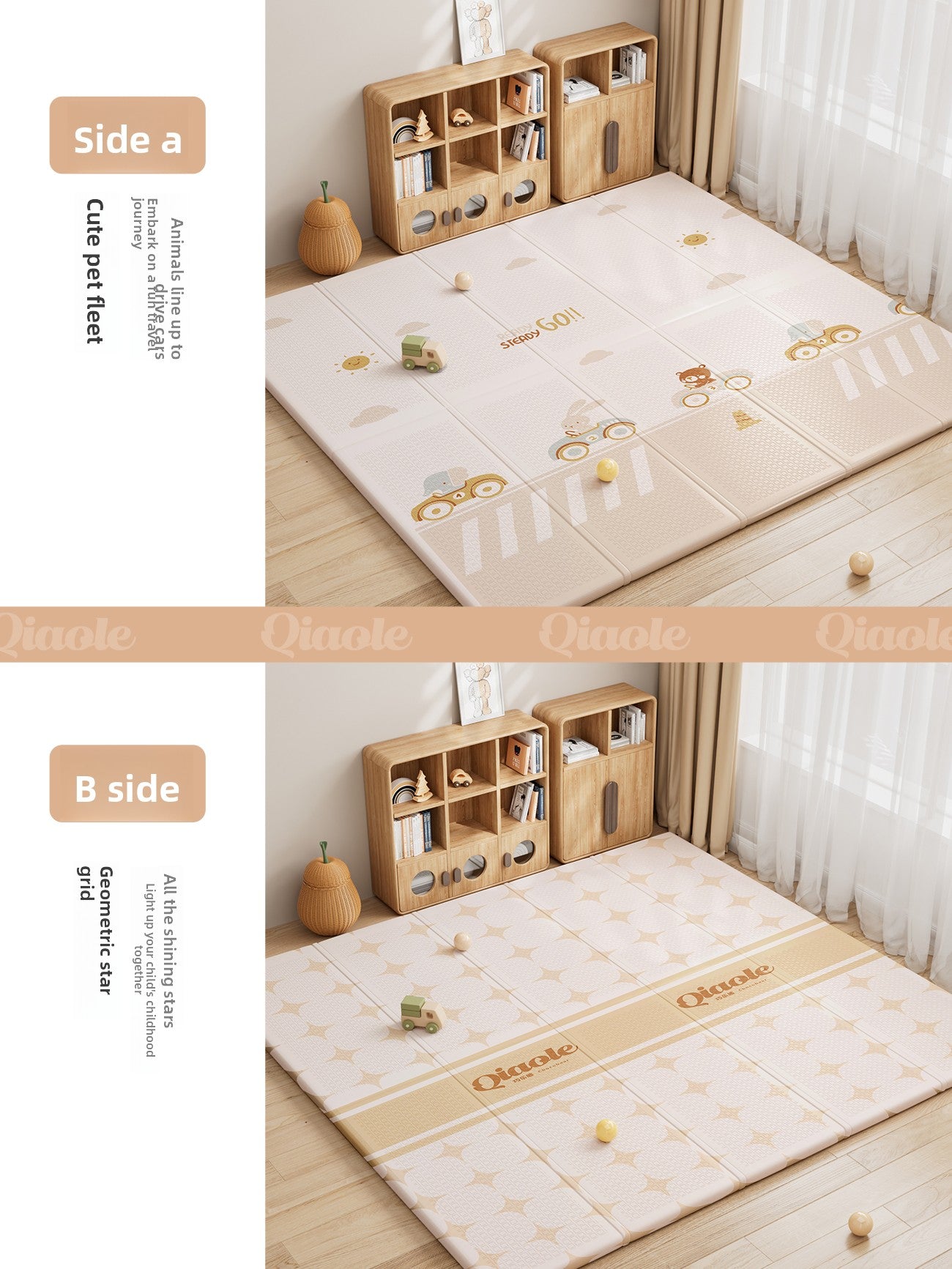 Foldable XPE Baby Crawling Mat with Dual-Sided Patterns