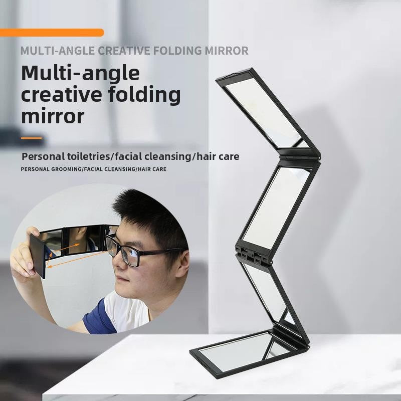 Folded four-sided mirror