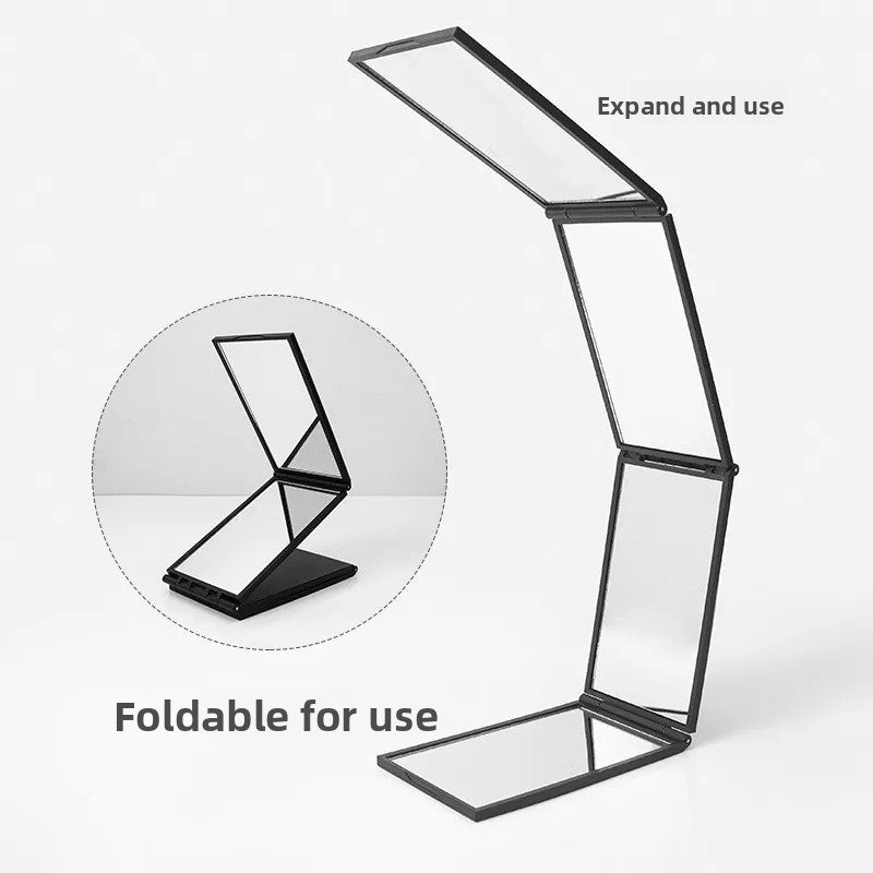Folded four-sided mirror