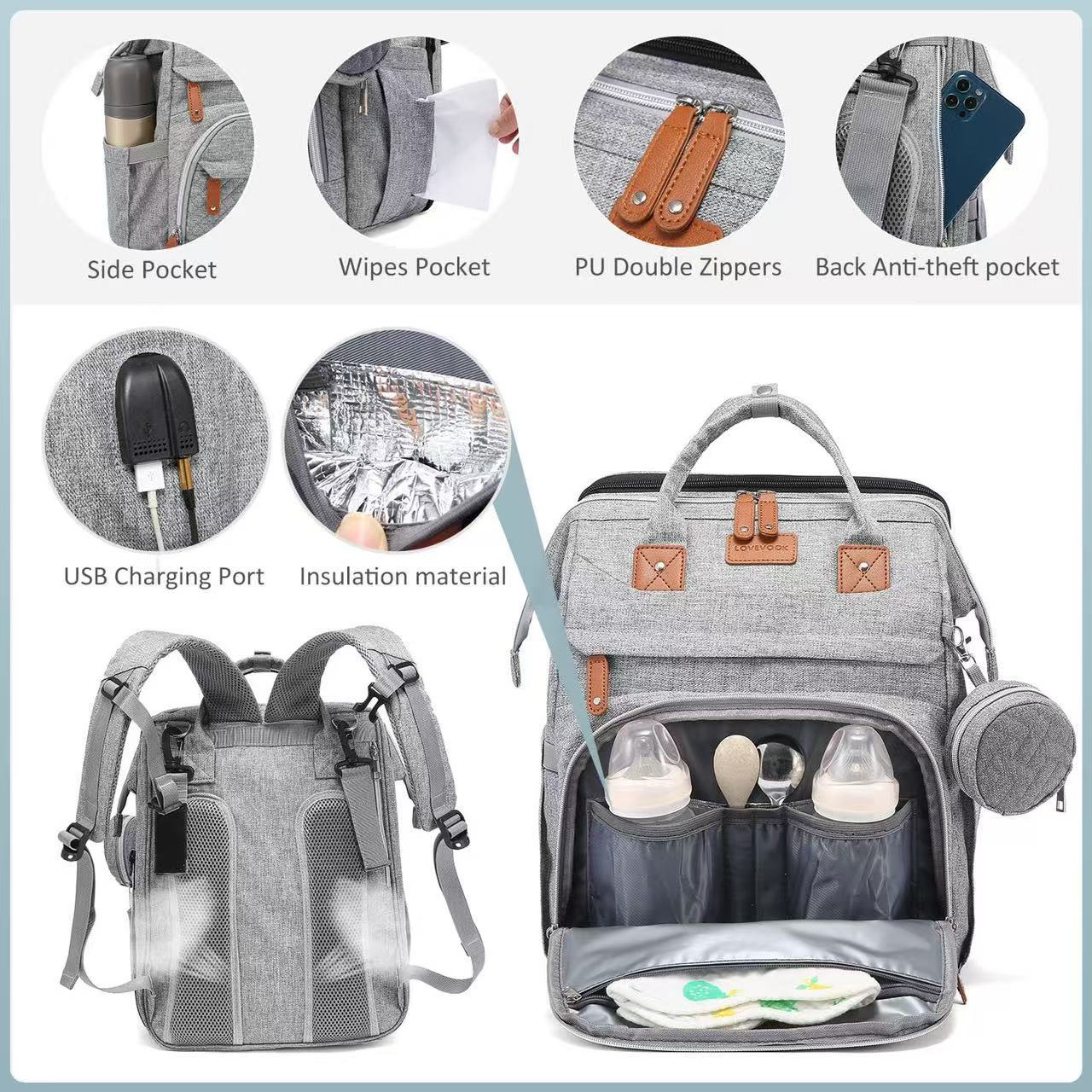 Folding Baby Bed Backpack with Large Capacity