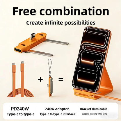 Folding bracket data line