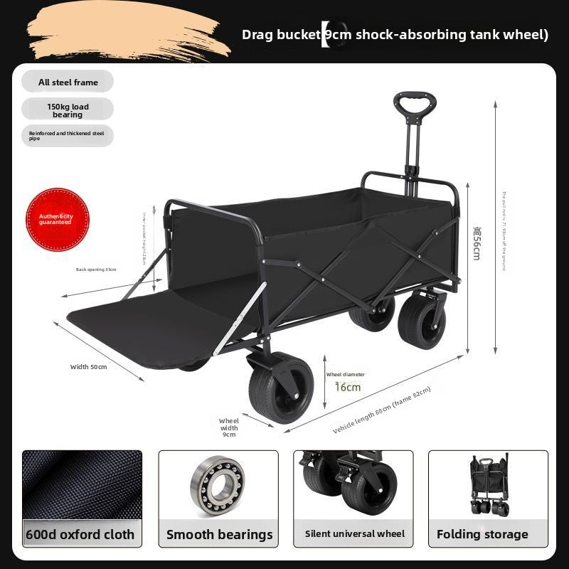 Folding Camping Cart Outdoor Utility Wagon with Table