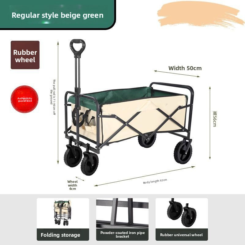 Folding Camping Cart Outdoor Utility Wagon with Table