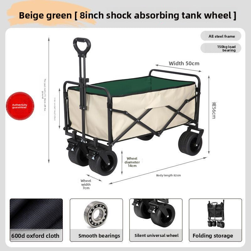 Folding Camping Cart Outdoor Utility Wagon with Table