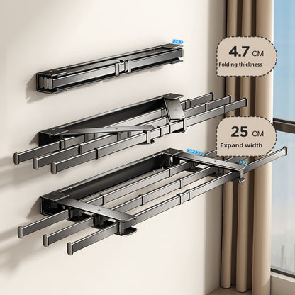 Folding Clothes Drying Rack Telescoping Pole