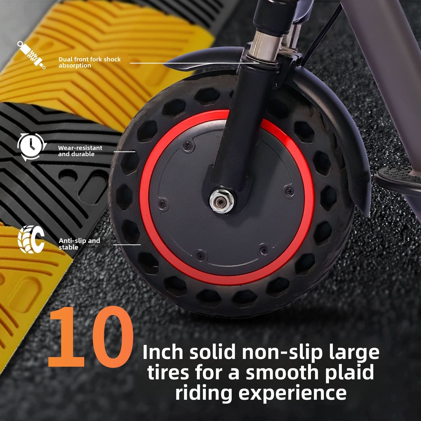 Folding Electric Scooter with Dual Shock Absorption