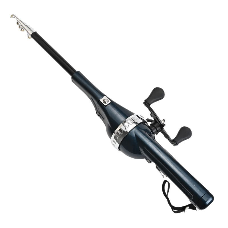 Folding Fishing Rod Dual Handle Portable Carbon Mini Gear