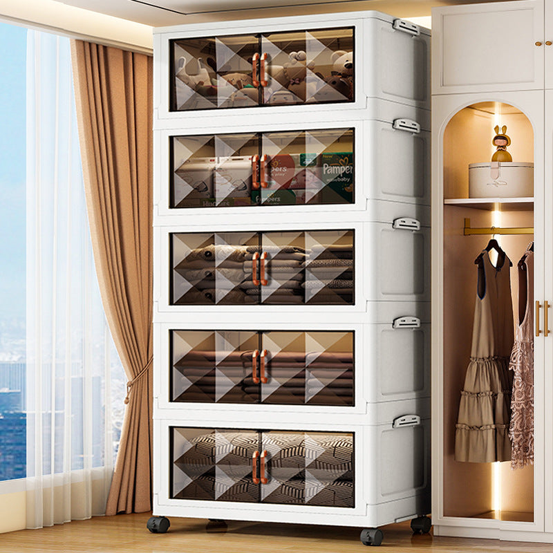 Folding floor-standing storage rack