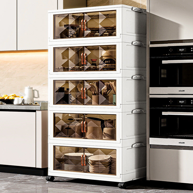 Folding floor-standing storage rack