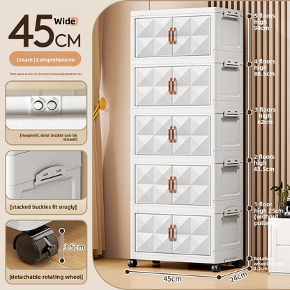 Folding floor-standing storage rack