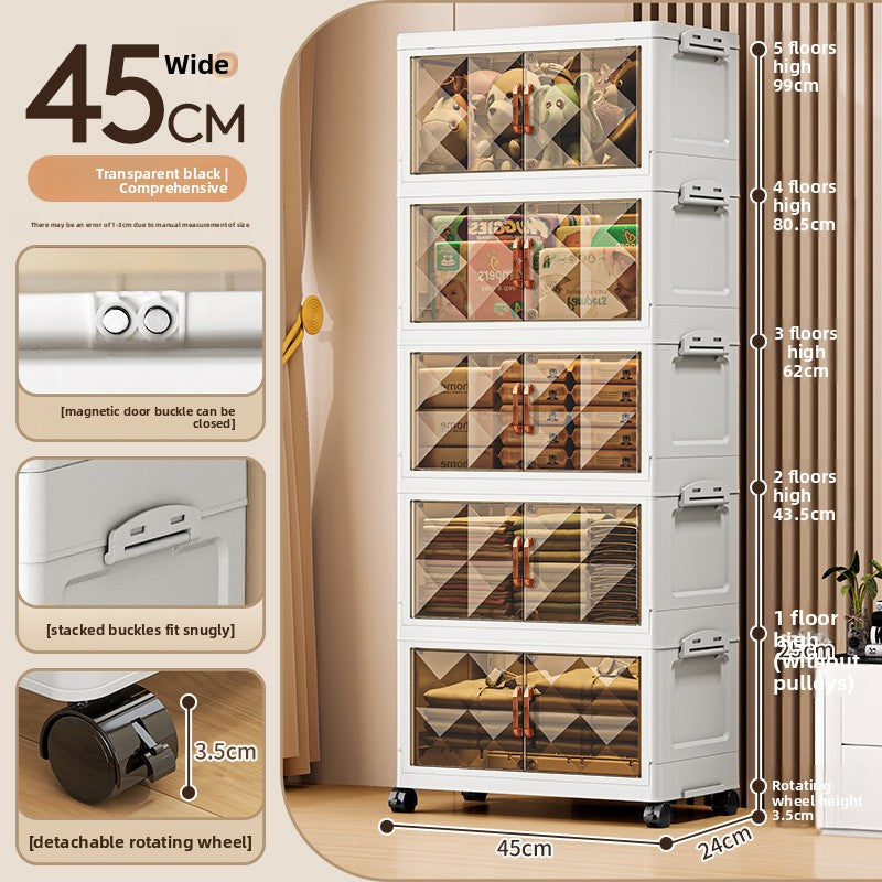 Folding floor-standing storage rack