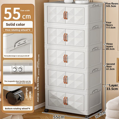 Folding floor-standing storage rack
