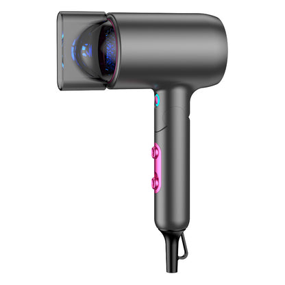 Folding Hair Dryer with Dual Nozzles