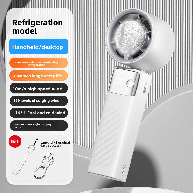 Folding ice compress small fan
