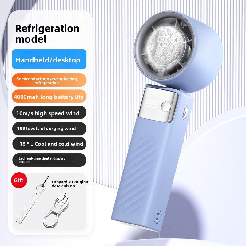 Folding ice compress small fan