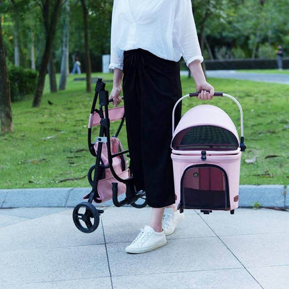 Folding pet dog stroller