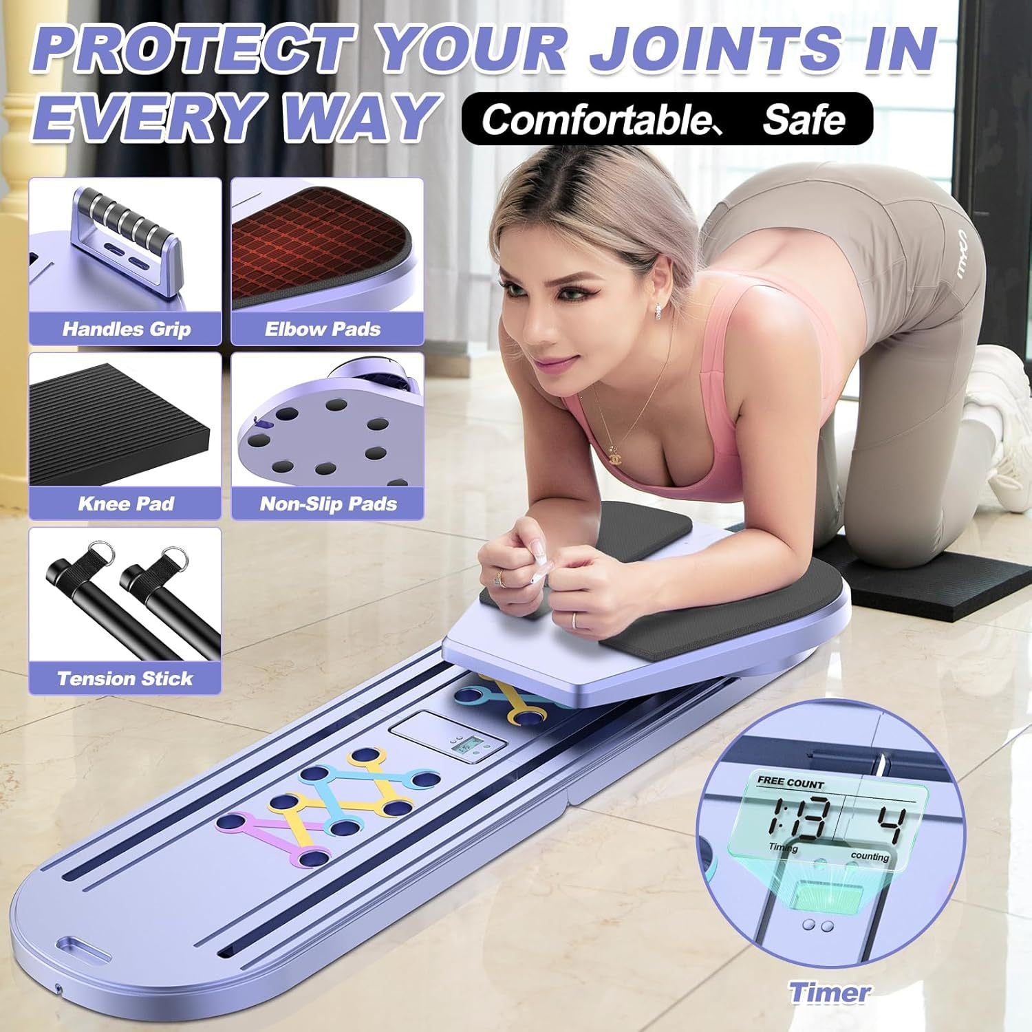 Folding Pilates Board with Sliding Discs