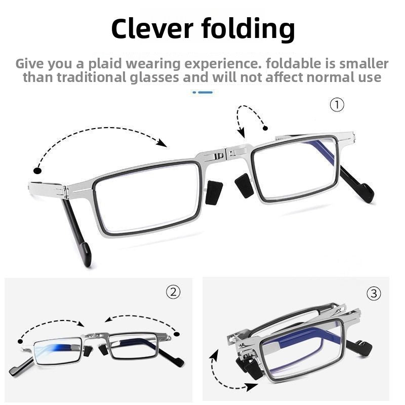 Folding reading glasses