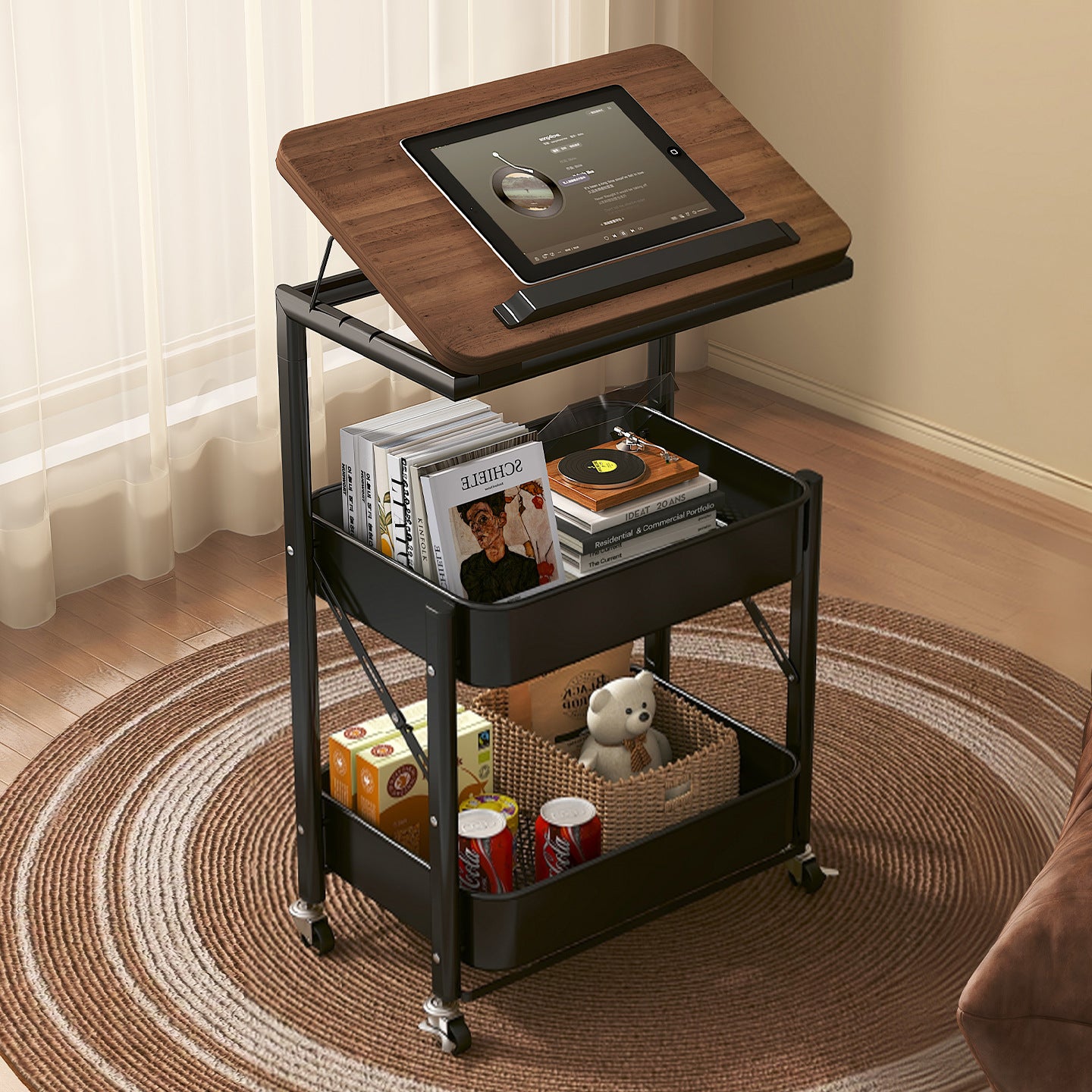 Folding Storage Rack with Wheels