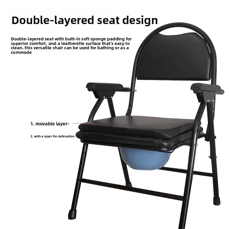 Folding Toilet Chair with Backrest