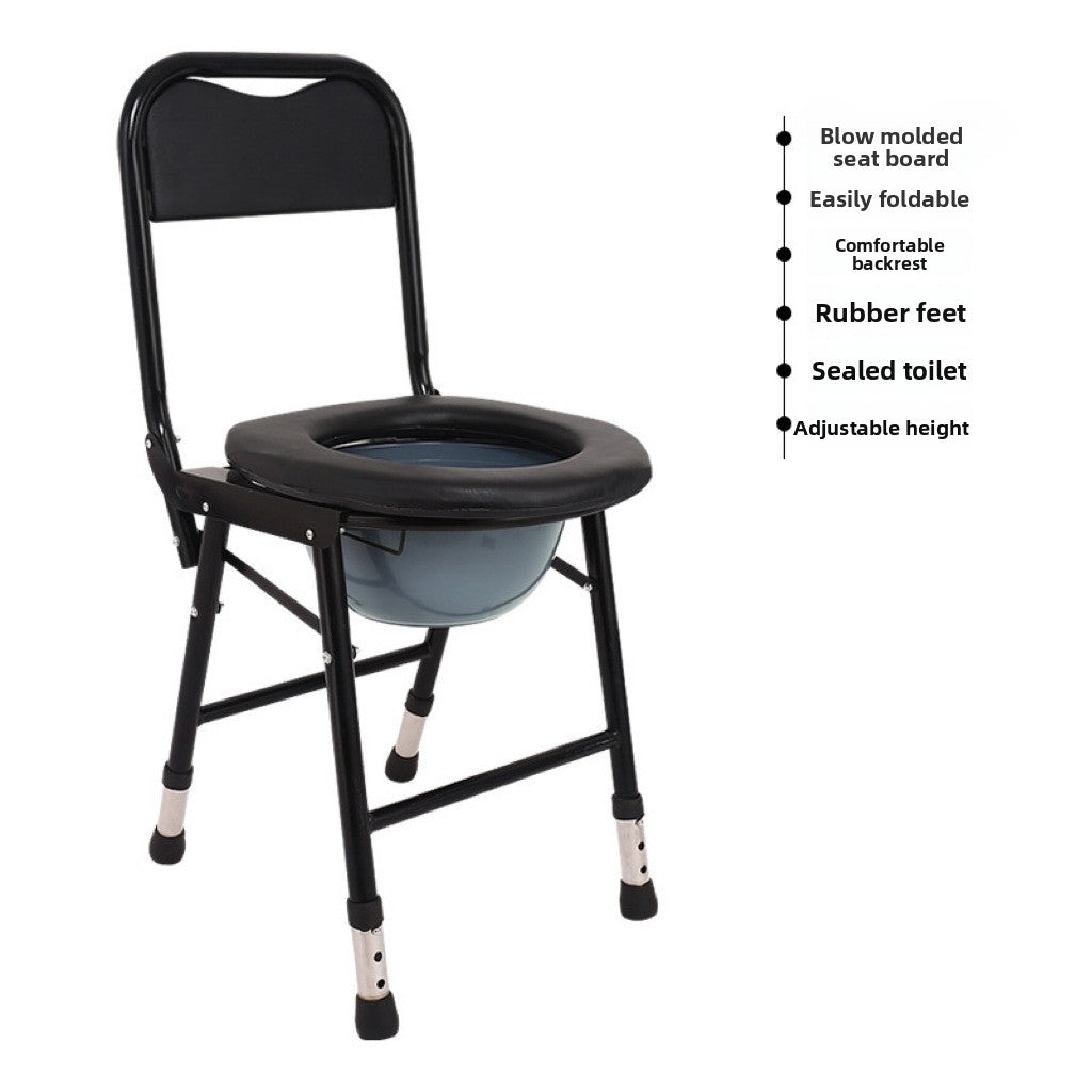 Folding Toilet Chair with Backrest