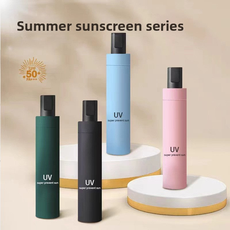 Folding umbrella for both weather and rain