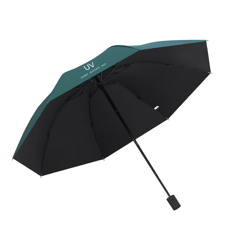 Folding umbrella for both weather and rain