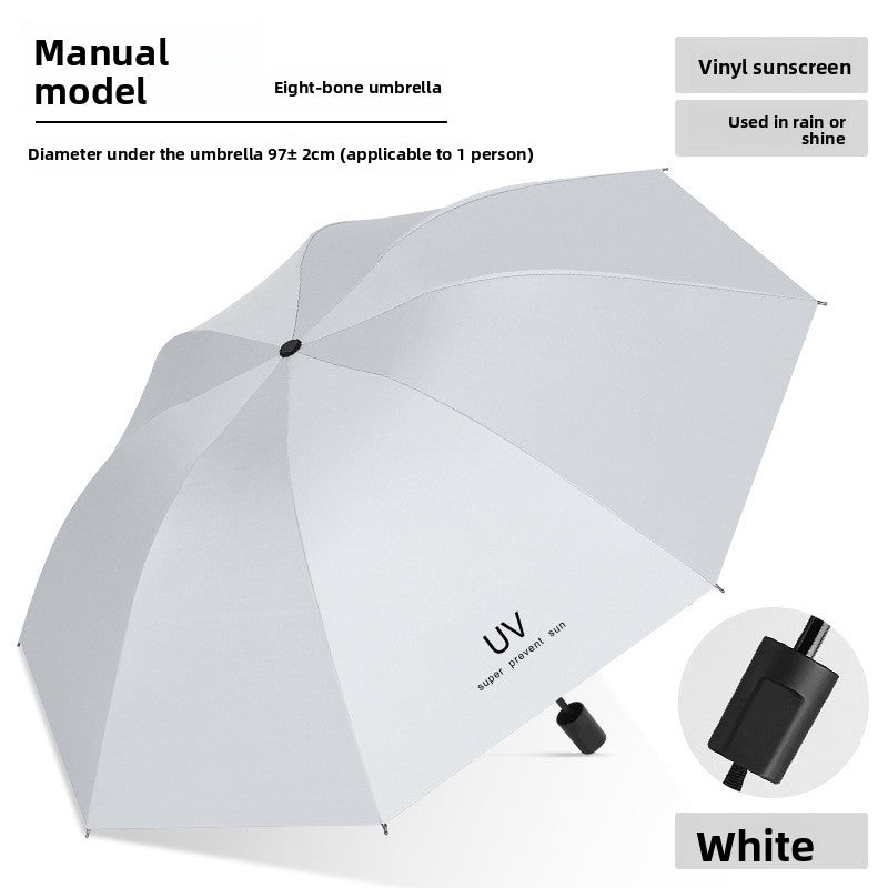 Folding umbrella for both weather and rain