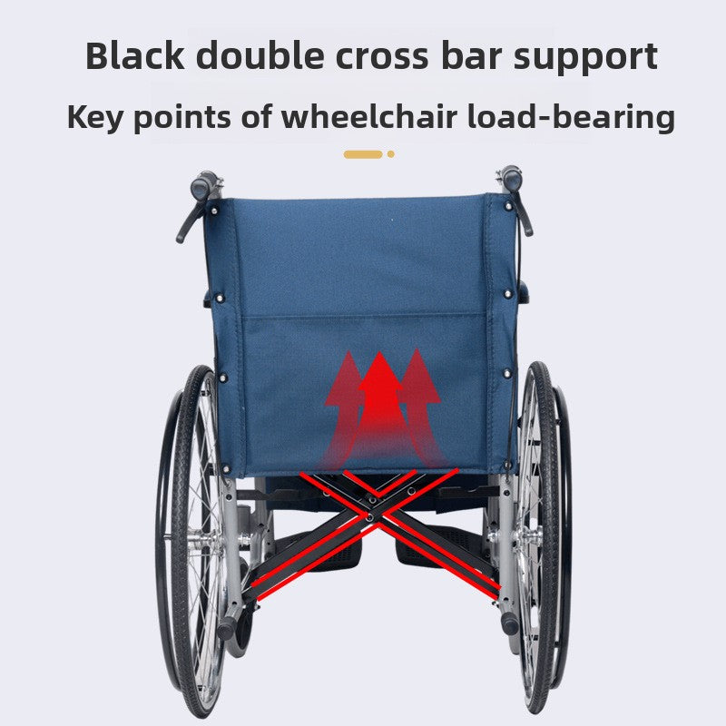 Folding Wheelchair with Brakes and Foot Pedals