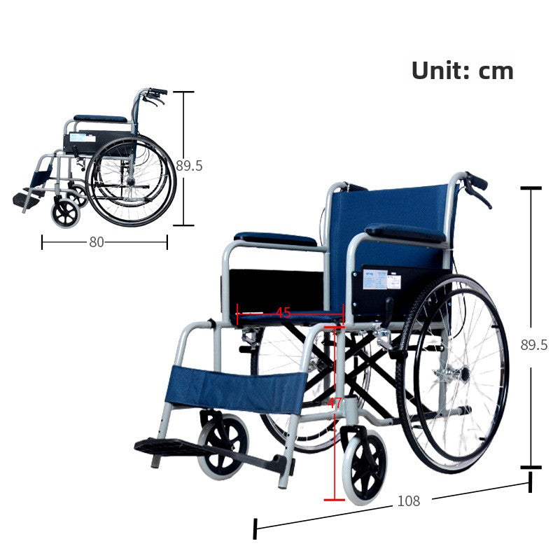 Folding Wheelchair with Brakes and Foot Pedals