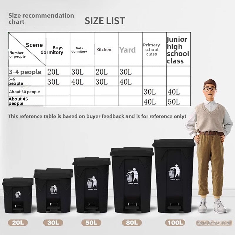 Foot Pedal Trash Bin with Lid, Large Capacity for Home and Commercial Use